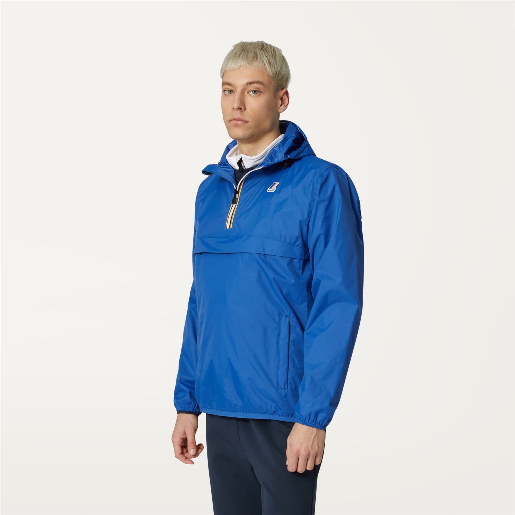 Leon - Packable Quarter Zip Rain Jacket in Blue Royal Marine
