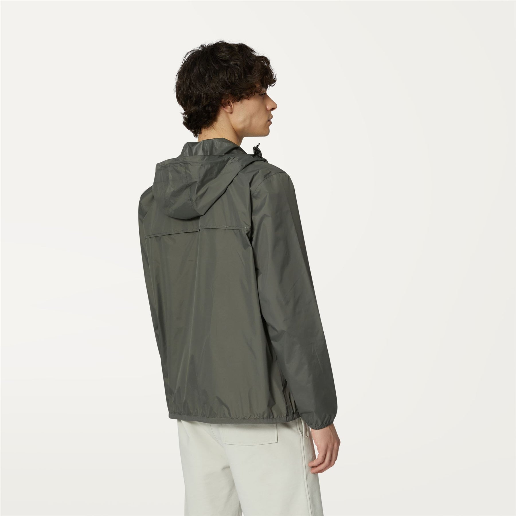 Claude - Unisex Packable Full Zip Waterproof  Rain Jacket in Green Blackish