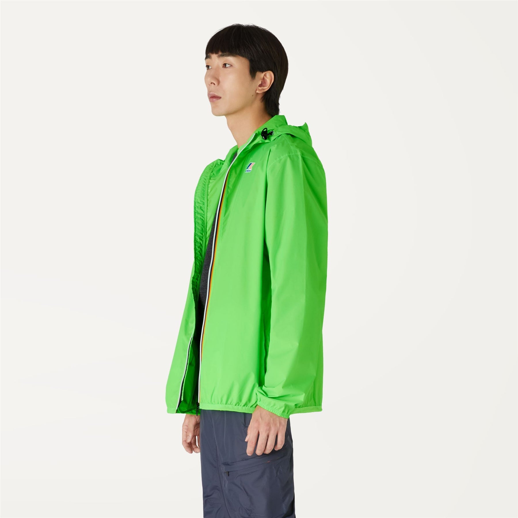Claude - Unisex Packable Full Zip Waterproof  Rain Jacket in Green Classic