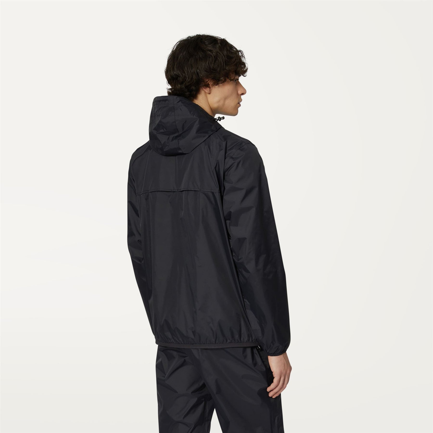 Leon - Packable Quarter Zip Rain Jacket in Black Pure